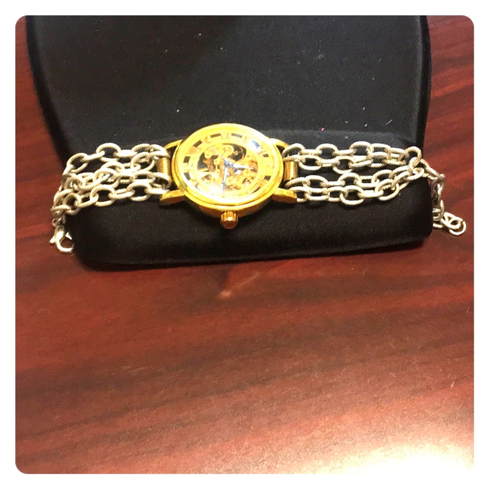 Gold and silver chronological watch